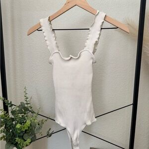White Ruffled Kids One Piece